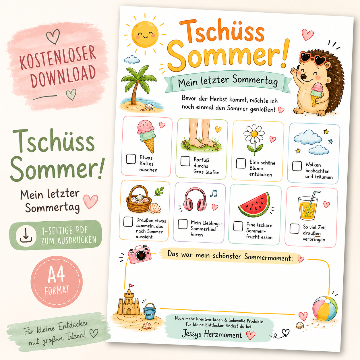 ☀️ Tschüss Sommer! – Mein letzter Sommertag | Kostenloser Download
