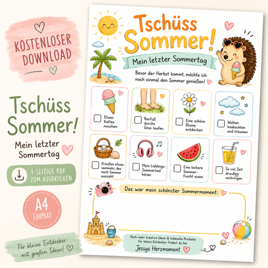 ☀️ Tschüss Sommer! – Mein letzter Sommertag | Kostenloser Download