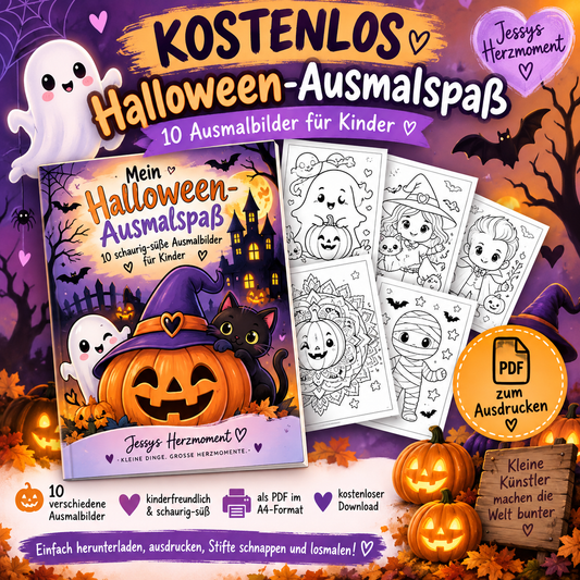 Mein Halloween-Ausmalspaß 🎃 | Kostenloses Ausmalheft für Kinder