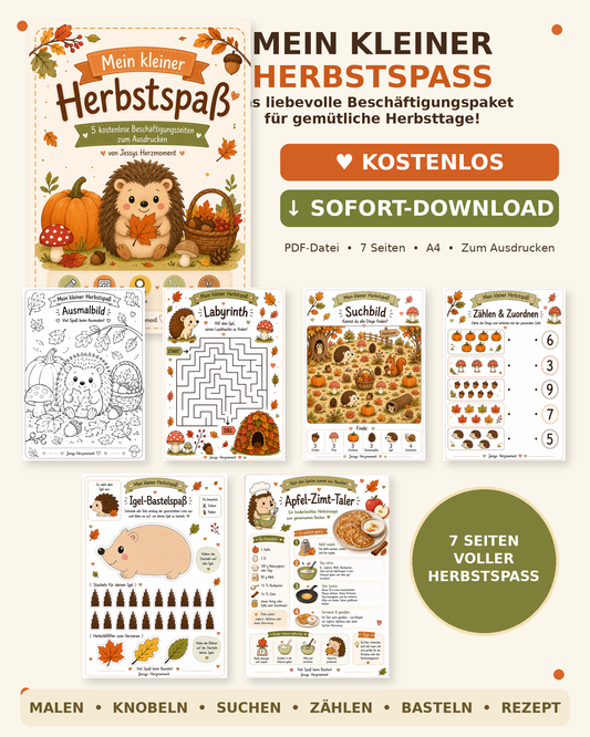 „Mein kleiner Herbstspaß 🍂 | Kostenloses Beschäftigungspaket für Kinder“